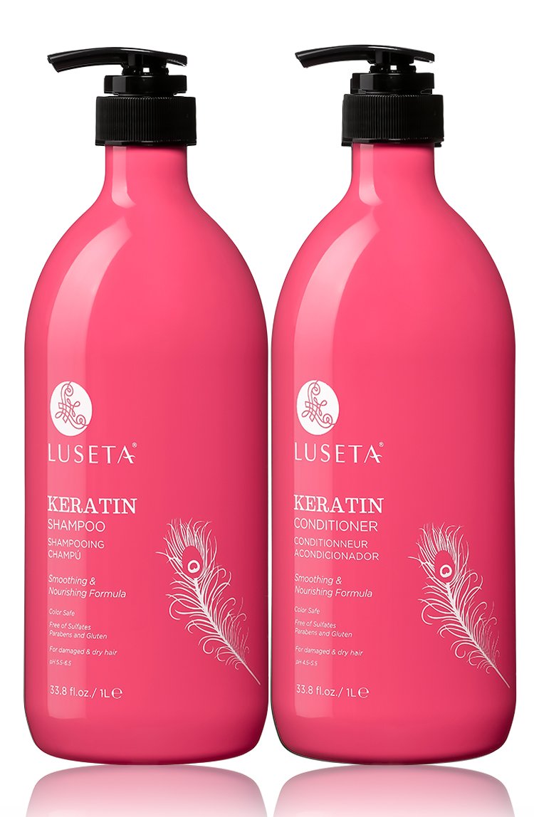 Luseta Keratin Smooth Shampoo and Conditioner Set Moisturizing and Hyd