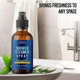 Eucalyptus, Peppermint Shower Steamer Spray 2 fl oz - Aromatherapy Shower Mist for Spa, Made from Pure and Natural Essential Oils, Refreshing Aroma for Clear Breathing, Enhances Mood - Nexon Botanics