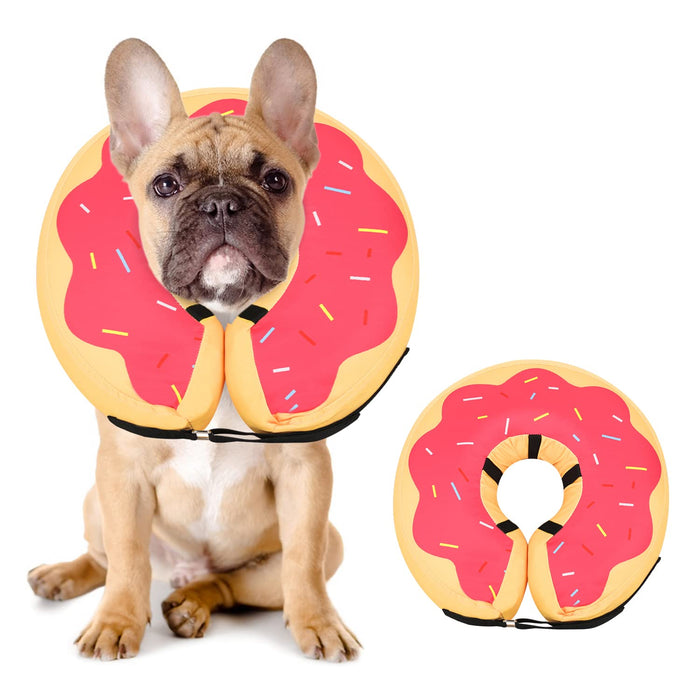 'MIDOG Dog Cones for Large Dogs, Cone for Dogs After Surgery, Soft Protective Recovery Donut Collar for Dogs to Prevent Touching Stitches, Wounds, and Rashes, Does Not Block Vision E-Collar. -Red,M