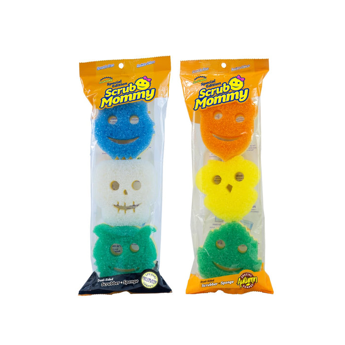 Scrub Daddy Scrub Mommy Special Edition Fall + Halloween - Scratch-Free Multipurpose Dish Sponge - BPA Free & Made with Polymer Foam - Stain & Odor Resistant Kitchen Sponge (6 Count)