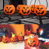 HANSGO Mini Halloween Portable Pumpkin Bucket, 12PCS 2.5 inches Small Halloween Pumpkin Candy Buckets Children Trick or Treat Bags