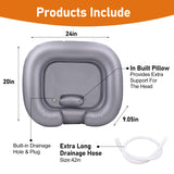 UOPIRHJ Portable Shampoo Bowl, Inflatable Hair Washing Sink for Bedridden, Disabled,Injured, Hair WashTub for Dreadlocks and at Home Sink Washing (Grey)