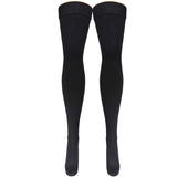 Truform Compression Socks, 20-30 mmHg, Men's Dress Socks, Thigh High Over Knee Length, Black, Large