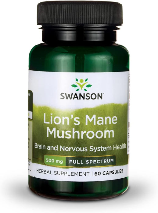 SWANSON SW1096 Full Spectrum Lion's Mane Mushroom Premium - 60 Capsules