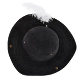 Juvale Tricorn Pirate Hat with Feather for Halloween Outfit - Black Renaissance Hat for Colonial Revolutionary War Theme Birthday Party Costume, Dress Up, Adult Size