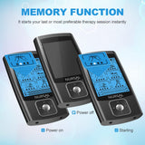 NURSAL Dual Channel Ems Tens Unit 24 Modes Muscle Stimulator for Pain Relief & Muscle Strength with 14 Pads, Rechargeable Tens Machine Pulse Massager with Storage Pouch/Pads Holder/Lanyard/Cable Ties