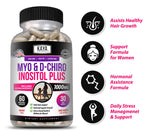 Kaya Naturals Myo & D-Chiro Inositol Plus | PCOS Supplement | Estrogen Supplements, Hormonal Balance & Healthy Ovarian Function Support for Women, Vitamin B8-60 Capsules