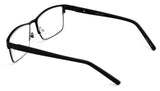 V.W.E. Men Premium Rectangle Metal with Plastic Temple Extra Large Reader - 152mm Wide Frame Reading Glasses (Black, 2.00)