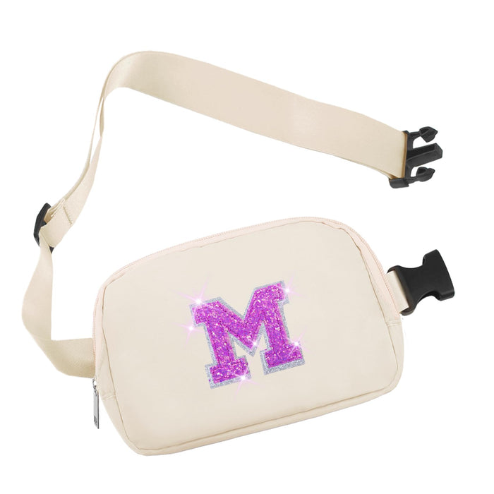 COSHAYSOO Waist Fanny Pack Belt Bag Crossbody Initial Letter for 7 8 9 10 11 12 Year Old Teen Girl Gifts Trendy Stuff Cross Body Purse Travel Essentials Unique Christmas Birthday Gift Idea Ivory M