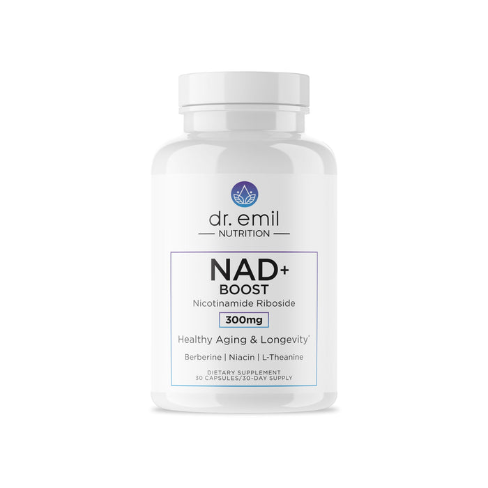 DR. EMIL NUTRITION NAD+ Boost - Nicotinamide Riboside Supplement for Longevity, Healthy Aging & Cellular Regeneration - NAD Supplement with with Berberine, L-Theanine & Niacin - 30-Day Supply