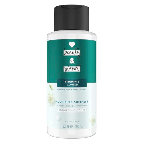 Love Beauty and Planet Conditioner with Vitamin E Coconut Milk & White Jasmine for Curly Hair & Natural Definition, Sulfate, Silicone, & Paraben Free. Cruelty-Free. 13.5 oz