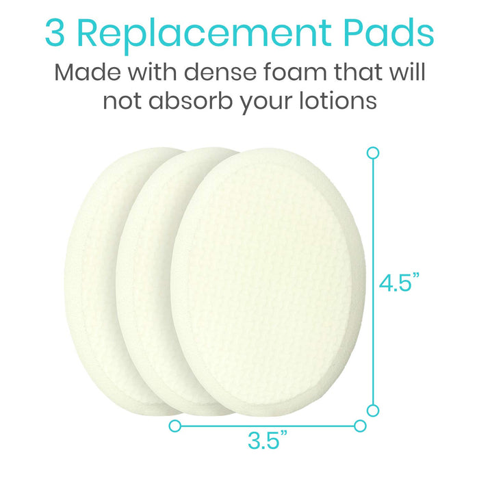 Vive Lotion Applicator for Back, Feet (17.5") - Self Washer Beauty Shower Sponge, Long Handle Cream Wand for Elderly, Women - Apply Medicine, Skin Cream, Body Wash, Sunscreen, Tanner