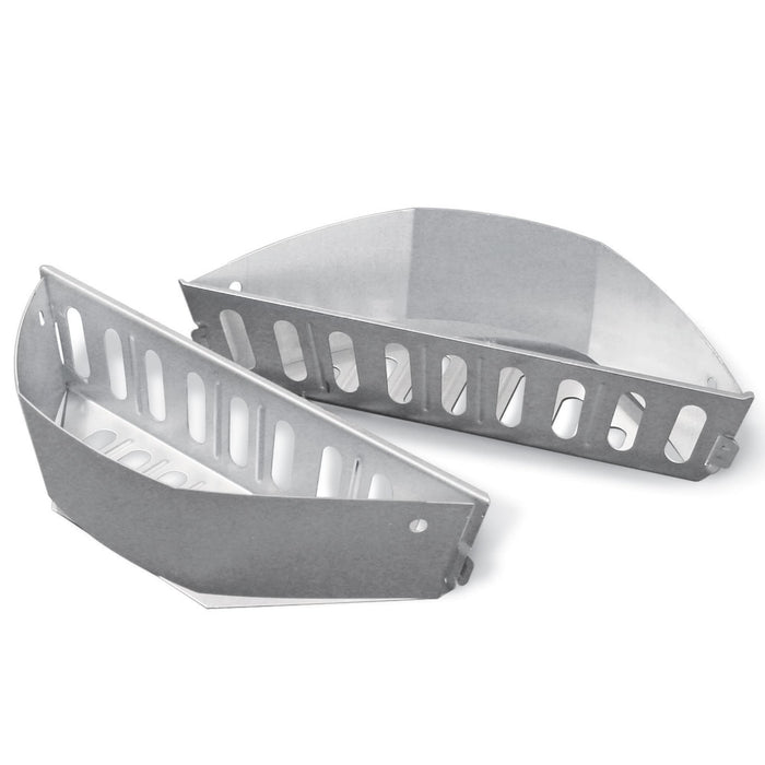 Weber Char-Basket Charcoal Briquet Holders (Set of 2) – Aluminized Steel, Corrosion‑Resistant Fuel Baskets for Indirect Grilling, Fits Weber 18" and Larger Charcoal Grills