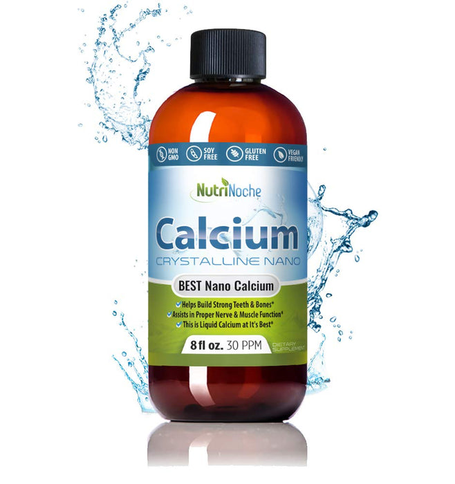 NutriNoche Liquid Calcium Supplement - 30 PPM of Nano Sized Calcium Particles Absorbed at a Cellular Level - Colloidal Minerals - Trace Minerals