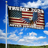 Patriogee Trump 2024 Never Surrender 3x5 Outdoor Double Sided for Flagpole, Trump US American Patriotic Flag, Trump 2024 Flag