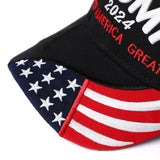 Trump 2024 Hat,3D Embroidered Trump Hat Keep America Great Donald Trump Slogan Hat Adjustable Baseball Cap (Black 2024)