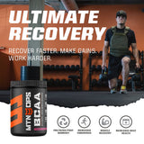 MTN OPS BCAA 2:1:1 Amino Acids Supplement Powder for Rapid Muscle Recovery & Repair with Zero Sugar & Gluten Free (30-Serving Tub, Grape)