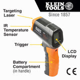 Klein Tools IR07 Dual Infrared (IR) and Probe Pocket Size LCD Digital Thermometer and Klein Tools IR1 Infrared Thermometer, Digital Laser Gun