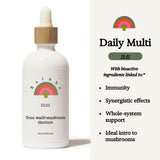 Rainbo 11:11 Multi Mushroom Tincture, Dual Extract Daily Mushroom Tincture for Comprehensive Immune Support, Lion's Mane & Turkey Tail Liquid Mushroom Supplements, Vegan, Non GMO, 100ml