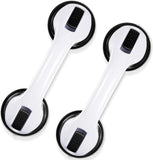 Grab Bars for Bathtubs and Showers, 2 Pack Shower Handle 12 Inch Strong Suction Shower Bar, Safety Bars for Shower Chair, Bathroom Grab Bar for Senior -Black White