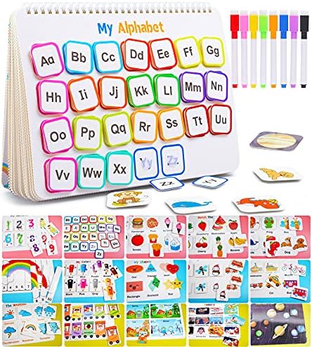 Huijing Montessori Preschool Learning Activities Busy Book - Workbook Activity Binder / Toys for Toddlers, Autism Learning Materials and Tracing Coloring Book