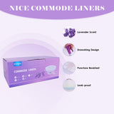 Elzrghs Commode Liners for Bedside Commode, Commode Toilet,Portable Toilet,100 Count La-Vender Scented Bedside Commode Liners,Disposable Potty Liners for Bed Pan
