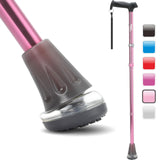 HEALTHBAZAAR All Terrain Walking Cane for Men & Women, Lightweight, Foldable, Adjustable, Shock Absorption, Collapsible, Air Cushion Cane Tip Walking Stick for Seniors & Adults (Pink)