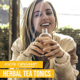 TEAONIC I Love My Gut Detox Tea, Herbal Tea, Hibiscus Tea With Ginger And Dandelion Root, USDA-Certified, Sugar-Free, Caffeine-Free, Pack of 12, 8 Fl. Oz Each