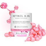 SKINWORKS Retinol Anti Aging Serum Capsules for Face with Hyaluronic Acid Serum for Face, Facial Glow Serums Smoothening Fine Lines & Wrinkles, Instantly Plump & Hydrates Skin, Unscented, 22 Capsules