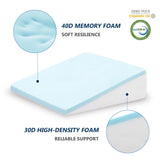 COLDHUNTER 7.5" Wedge Pillow for Sleeping: Bed Wedge After Surgery, Cooling Memory Foam Pillow for Back Support and Leg Elevation, Triangle Pillow for Acid Reflux & Heartburn & GERD & Snoring