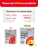 ADDERENITY Korea EUNDAN VitaminC 1,000mg 120 Tablets for One Year Vitamin C1,110% of Daily Value + Lemon VitaminC 2g X 10Sticks