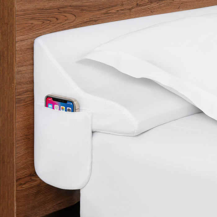 Selectico King Size Bed Wedge Pillow for Headboard, Mattress Wedge Gap Filler for Better Sleep Height, Triangle Pillow Wedge Filling 0-5" Headboard Gap, Wedge Pillow for King Bed Headboard(76"x10"x6")