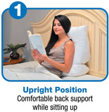Contour Flip Pillow - 10-in-1 Rest Positions Wedge Pillow for Gentle, Plush Elevation for Back, Knees, Legs or Stomach Support Comfort & Relief - Standard Size (20 inch Width - Pillow ONLY)