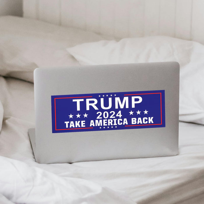 50pcs Trump Stickers, 9x3 Inch Self-Adhesive Trump Decals Waterproof Trump 2024 Take America Back Stickers Presidential Campaign Stickers Trump Bumper Sticker for Cars Windows Laptop