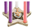 Star Shape Advent Wreath Candle Holder with Removable Infant Jesus Christ Christmas Decoration