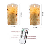 Biyanuo Flameless Battery Operated LED Candles 3D Wick with10key Button Remote Control 24-Hour Timer Set of 2 Electric Flickering Pillar Real Wax，Wedding, Party, Christmas and Home Decoration