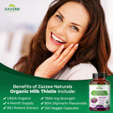 Zazzee USDA Organic Milk Thistle 30:1 Extract, 7500 mg Strength, 120 Vegan Capsules, 80% Silymarin Flavonoids, Standardized and Concentrated 30X Extract, 100% Vegetarian, All-Natural and Non-GMO