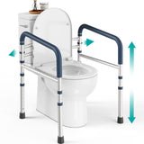 PELEGON Toilet Safety Rails (350 lb) - Adjustable Toilet Safety Frame & Rails, Toilet Safety Rail for Elderly Adults, Toilet Handles for Seniors, Toilet Bars for Elderly, Disabled & Handicap