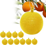 Bylesary Fruit Fly Traps for Outdoor Orchard, Ball Shape Hanging Fruit Fly Trap Bait Yellow Sticky Pack of 10, Home Garden Farm Fruit Plants Gnat Sticky Traps