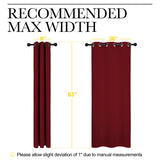 NICETOWN Holiday Christmas Decor Thermal Insulated Solid Grommet Blackout Curtains/Drapes for Living Room (1 Pair, 42 by 63 inches, Burgundy Red)