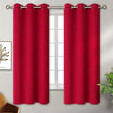 BGment Christmas Room Darkening Curtains 63 Inches Long - Grommet Thermal Insulated Drapes Window Treatment Curtains for Bedroom, 2 Panels, 42 x 63 Inch, Red