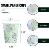 [300 Pack] 5 oz Mini Paper Cups, Small Mouthwash Cups 5 OZ, Disposable Bathroom Cups, Paper Coffee Cups 5 Ounce for Bathroom, Supermarket, Birthday Party, Travel, Events, Picnic, BBQ