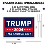 Large Trump 2024 Yard Sign Double-Sided Fade-Resistant Perfect for Lawn Street Campaign Rally - 26" x 17"