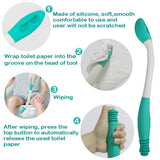 AMONFINE Toilet Aid Wiper Self Assist Bathroom Bottom Butt Wipe Helper Wand Long Reach Comfort Wipe Tool Paper Tissue for Pregnant After Surgery Seniors Arm Handicap Bariatric