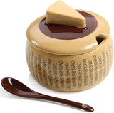 Parmigiano - Reggiano- Pottery Cheese Container with small spoon