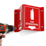 SmartSign “Fire Extinguisher” Projecting Sign with Arrow | 6" Polished Acrylic