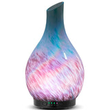 MAXWINER Essential Oil Diffusers Colourful Art Glass Aromatherapy Diffuser with 7 Colors Lights Changing, Waterless Auto Shut-Off, Time Setting for Home, Office, Room 120ml