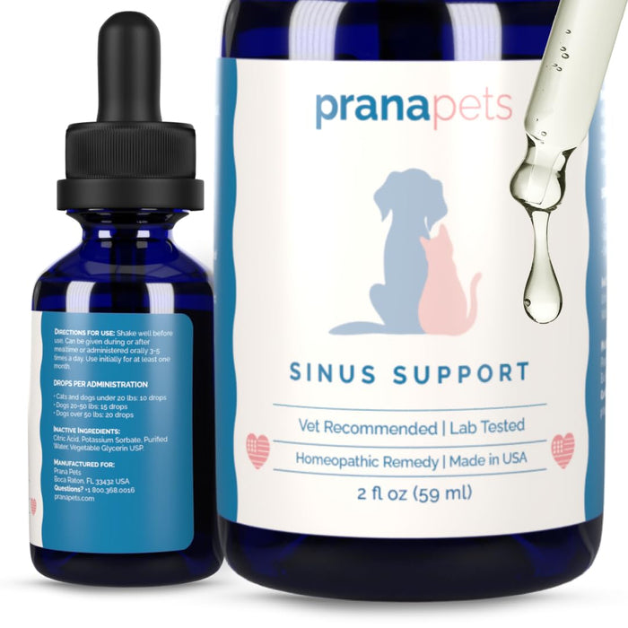 Sinus Support Liquid Supplement for Dogs & Cats | Naturally Helps Relieve Sinus Issues in Pets | Natural Formula | by Prana Pets