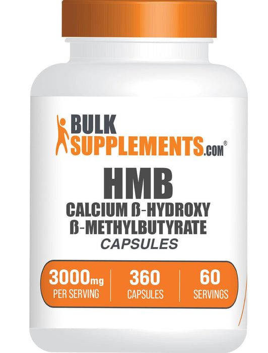 BulkSupplements.com HMB Capsules - as Calcium HMB, Beta-Hydroxy Beta-Methylbutyrate, HMB Supplement, Gluten Free - 3000mg HMB, 6 Capsules per Serving, 360 Capsules (Pack of 1)