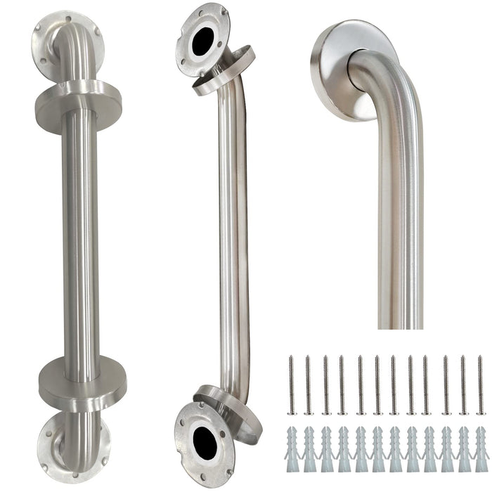 Grab Bars for Bathroom 12 Inch Brushed Nickel 304 Stainless Steel Shower Grab Bar Concealed Screw Balance Assist Safety Bath Handrail 500lbs Support Shower Handle for Handicap, Elderly, Injury